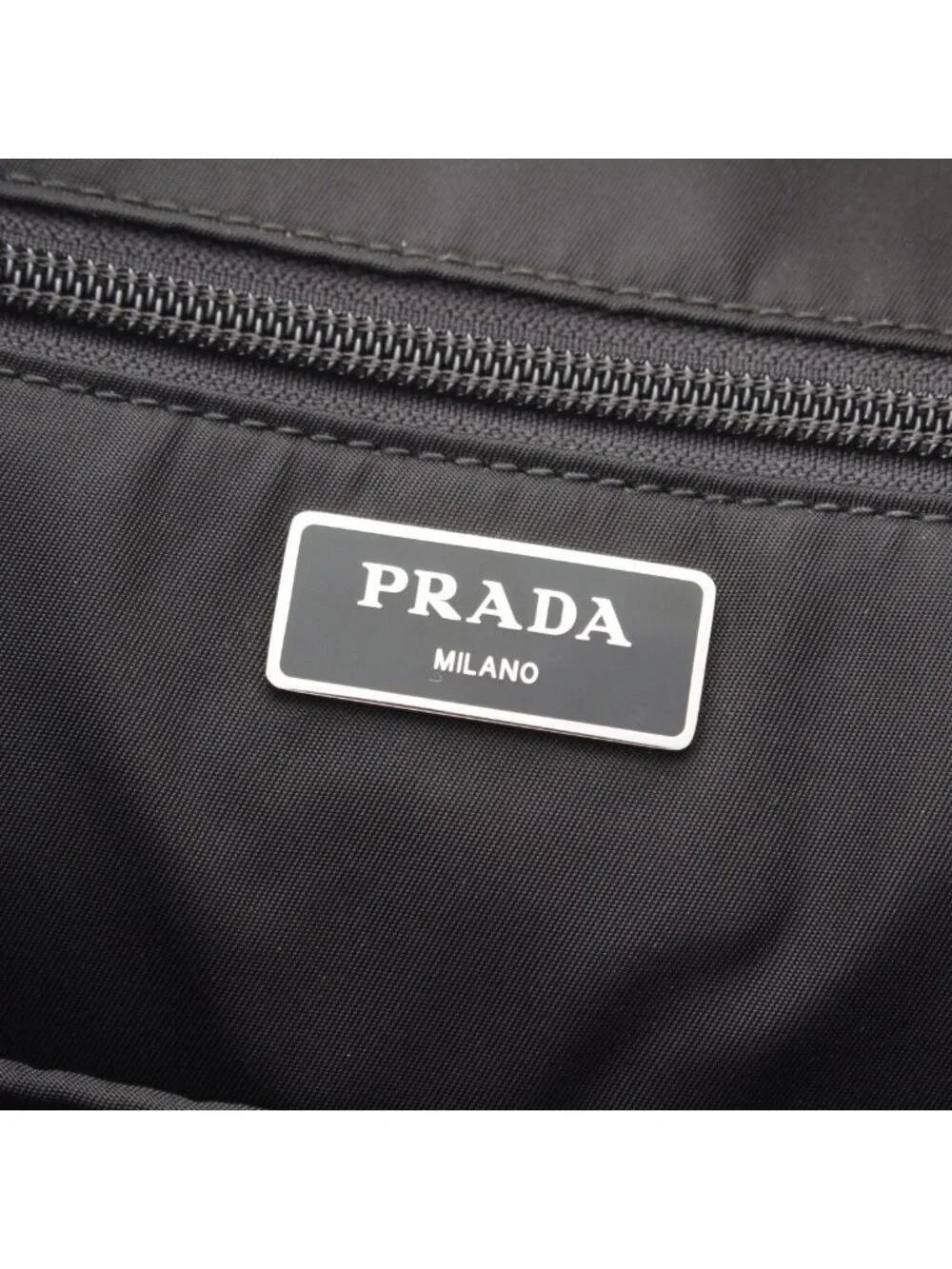 Prada Nylon Triangle Logo Backpack Blue